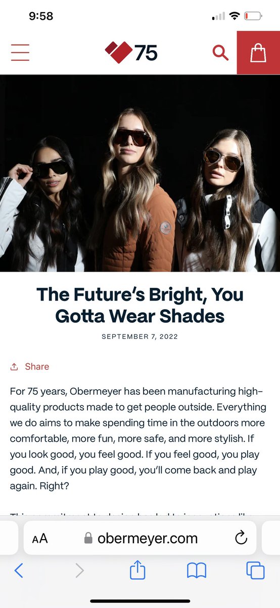 Awesome Obermeyer ad. Makes me want to buy it all. And that blonde looks very familiar… 🤔Way to go <a href="/SaraSlavik/">Sara Slavik</a>!🎊🎉🤗