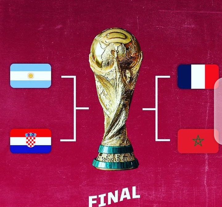 AMOLUWAPRECIOUS's tweet photo. #Thefinal4
#Argentina
#Crotia
#Morocco
#France
#Worldcup
#Quarterfinals https://t.co/pyO3wfAahE