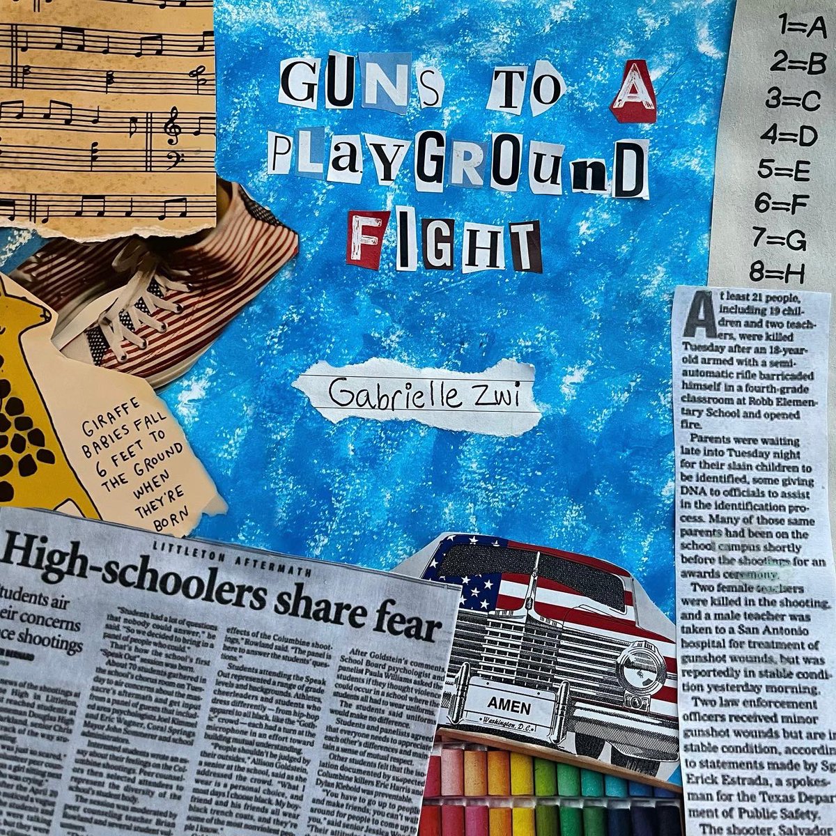 GabrielleZwi's tweet photo. New song out now! Visit https://t.co/VT2hn9vB8q for streaming/download links, @LivesRobbed donation info, and more 🧡
#21LivesRobbed #RobbElementary #UvaldeTX #ProtestSong https://t.co/0rX3S9HPI2