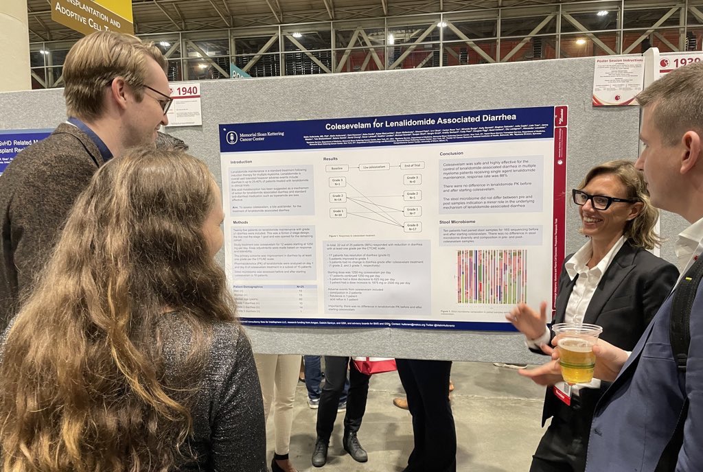 Colsevelam for lenalidomide associated diarrhea: high response rate (88%) and importantly, no effect on lenalidomide PK. Come check it out! #ASH22 #mmsm <a href="/MSKHemOncTrials/">MSKHemOncTrials</a>