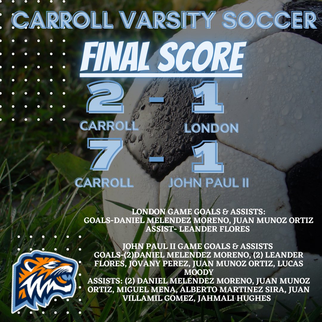 What a great time to be a Carroll Tiger! 
#TigerPrideNeverDies #carrollsoccer