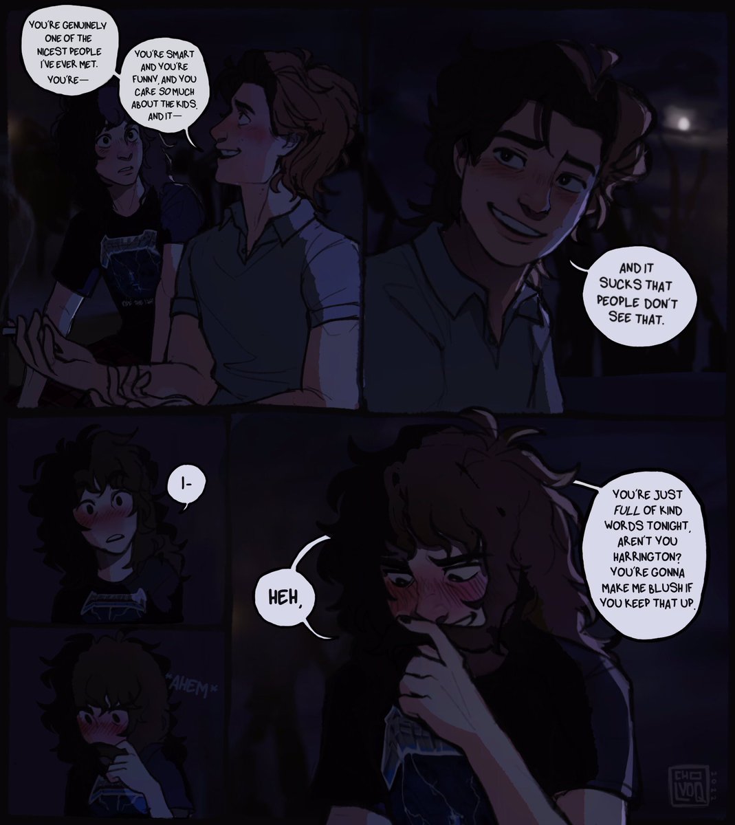 cholvoq's tweet photo. Flattery REALLY works on you, huh Eddie? 😏

We’re back with the fanfic promos! Fic is “Rock My World” by acestyx on AO3!  #steddie #eddiemunson #steveharrington https://t.co/ZRaGJC76d6