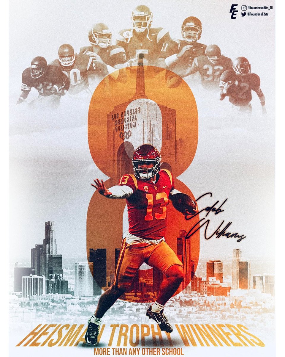 BREAKING: Caleb Williams from USC has won the 2022-23 Heisman trophy.

That now puts USC at *8*, Heisman trophy winners, more than any other school!

#FightOn #USC #Trojans #HeismanTrophy #HeismanU #Heisman #LosAngeles <a href="/SSN_USC/">Sidelines - USC ✌️</a>  <a href="/steveusc/"></a> <a href="/USCFootballNews/">USC Football News</a> <a href="/Qb1Mom/">Mama Bear Dayna</a>