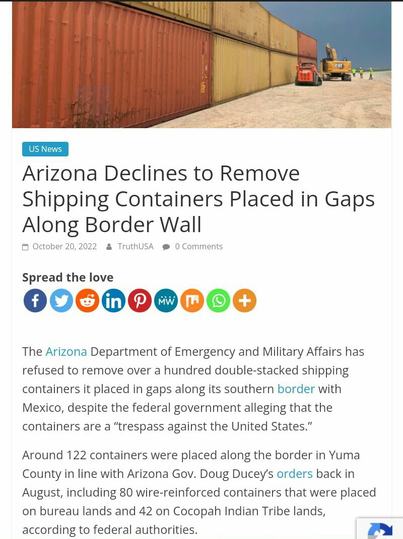ivanajpavlovic's tweet photo. In a responding letter on Oct. 18, Arizona Director of Emergency Management #AllenClark pushed back on all the claims made by the #BidenAdministration and refused to remove the containers. https://t.co/N0Ma36eLzy