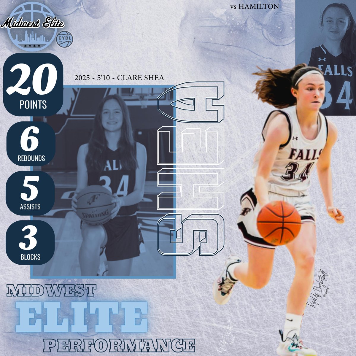 Simply put, Clare Shea is extraordinary. This athlete who excels in two sports is just beginning to understand how talented she is in basketball, and she is continuously demonstrating to all of us what a well-rounded player she is out on the court.

#REPtheBLUE
#mwestrong