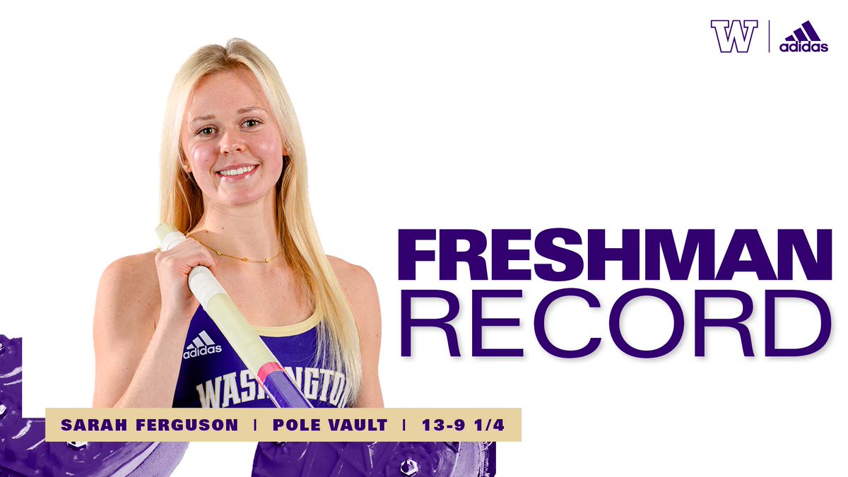 A high-flying debut!!

Kentucky native Sarah Ferguson wins the pole vault in Spokane in her first collegiate competition and breaks the Husky 𝐅𝐫𝐞𝐬𝐡𝐦𝐚𝐧 𝐑𝐞𝐜𝐨𝐫𝐝

She goes 13-9 1/4 to tie for #⃣6⃣ in school history!

#GoHuskies