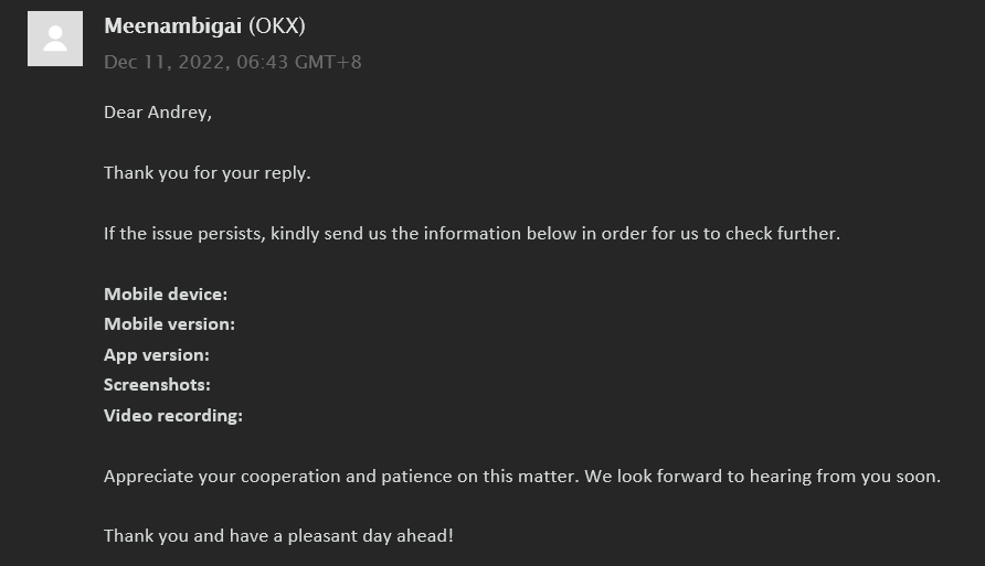 AKalinchuck's tweet photo. @OKXHelpDesk @okx @OKXHelpDesk @okx 
Do you think this problem is related to MY device? https://t.co/DwSd9D0qSJ