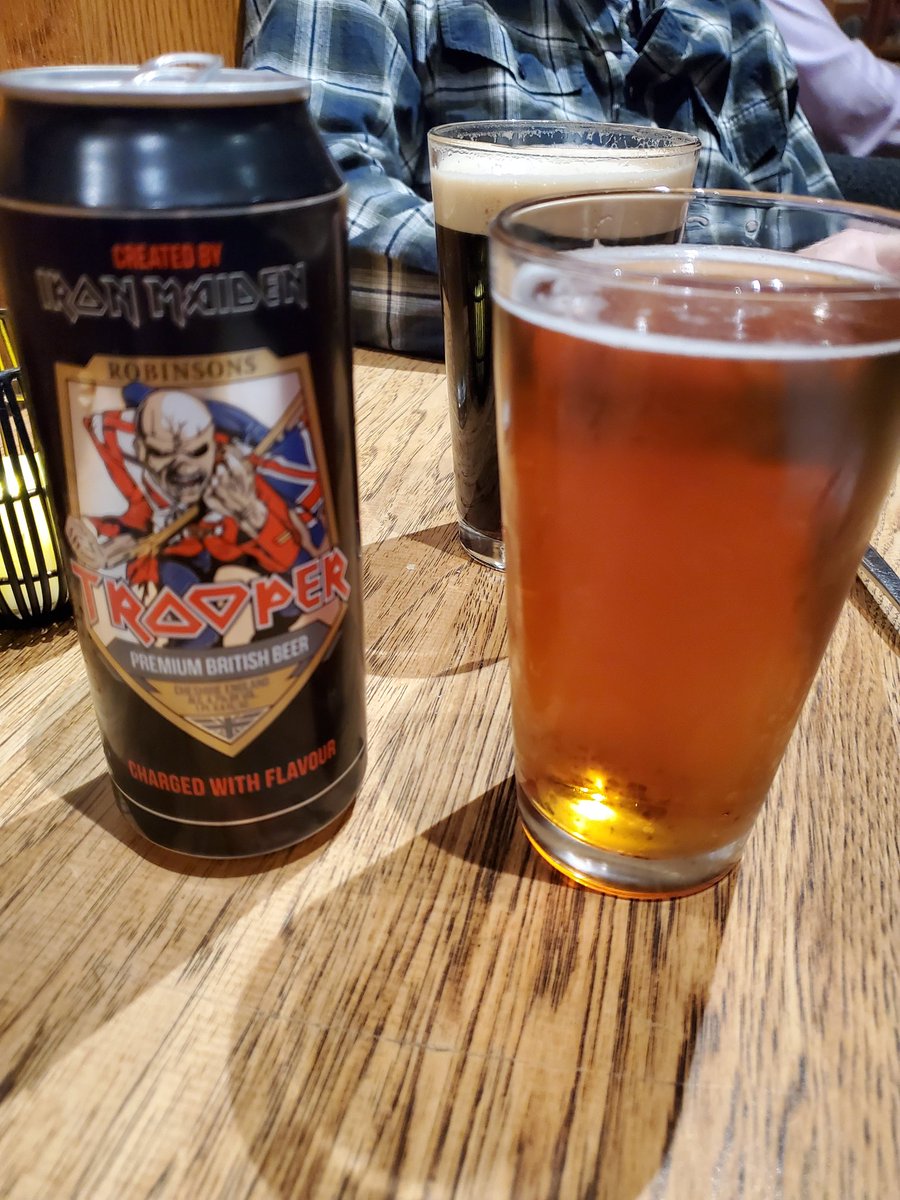 JeanneBauer1's tweet photo. At #BistroRoca and #AntlersBar in @BlowingRock_NC having my first @IronMaiden Trooper beer!  It's just as good as the song!  #IronMaiden #Trooper #\m/\m/ https://t.co/qbN9i12zXh
