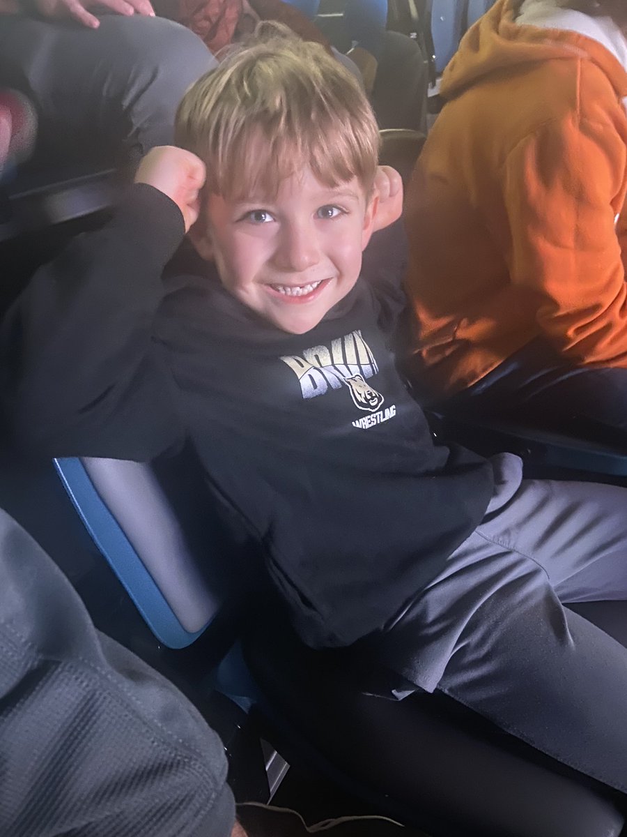 Watching his first live college wrestling match! #mocsvshawks