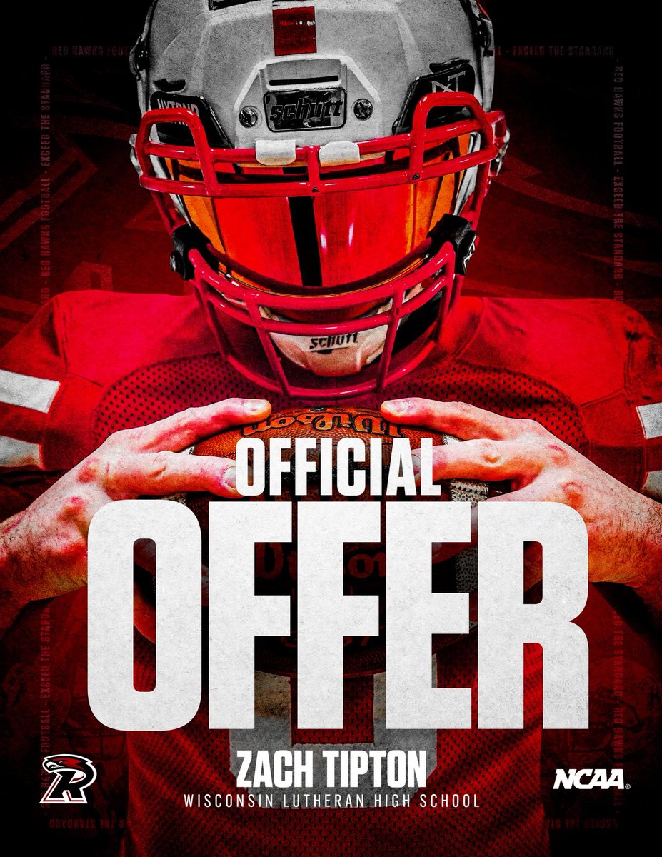 After a great phone call with <a href="/Jmar56/">Jake Marshall</a> I am blessed to receive an official offer from <a href="/RiponRedHawkFB/">Red Hawk Football</a> ❤️🤍