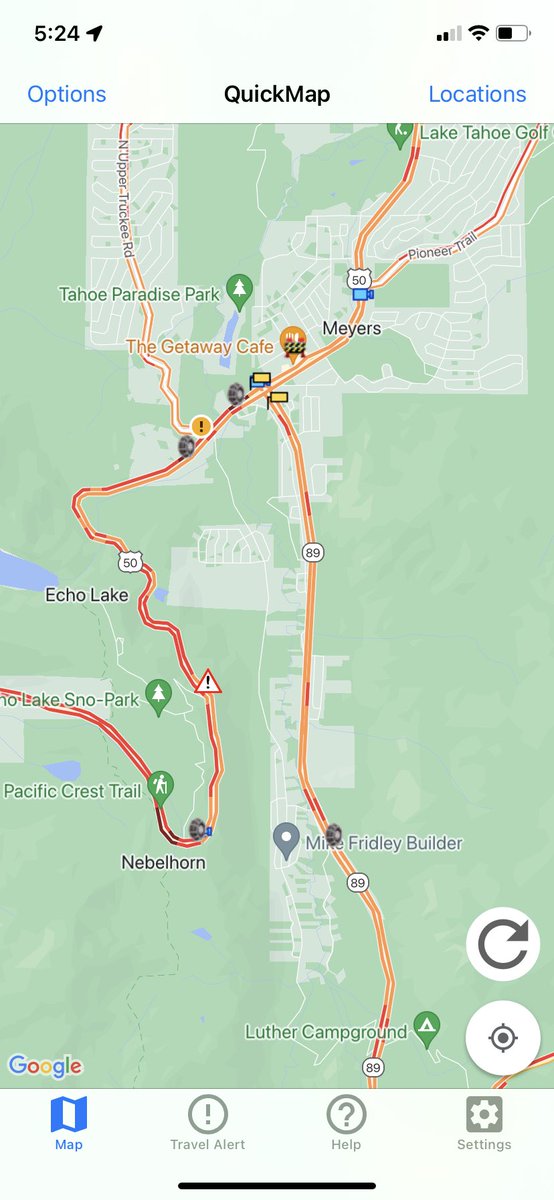 CaltransDist3's tweet photo. Traffic is being temporarily held on US 50 between Meyers and Echo Summit for avalanche control operations. Please be patient as our crews work to keep the roadway safe for travelers. @CHPSouthLake @ElDoradoSheriff @cityofslt @CHPPlacerville https://t.co/d0c69dJP1I