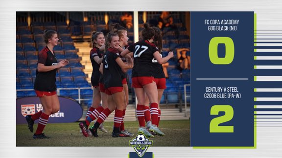 Northern Steel Soccer (@northernsteel_) on Twitter photo Final from Orlando 📍
<a href="/Steel2006Blue/">Northern Steel 05/06 Girls Blue</a> » 2
<a href="/FCCopa/">FC Copa Academy</a> » 0
Next match is tomorrow at 1:30pm versus <a href="/BinghamtonFC/">Greater BinghamtonFC</a>!
<a href="/NationalLeague/">National League</a> | #EarnYourPlace Final from Orlando 📍
<a href="/Steel2006Blue/">Northern Steel 05/06 Girls Blue</a> » 2
<a href="/FCCopa/">FC Copa Academy</a> » 0
Next match is tomorrow at 1:30pm versus <a href="/BinghamtonFC/">Greater BinghamtonFC</a>!
<a href="/NationalLeague/">National League</a> | #EarnYourPlace