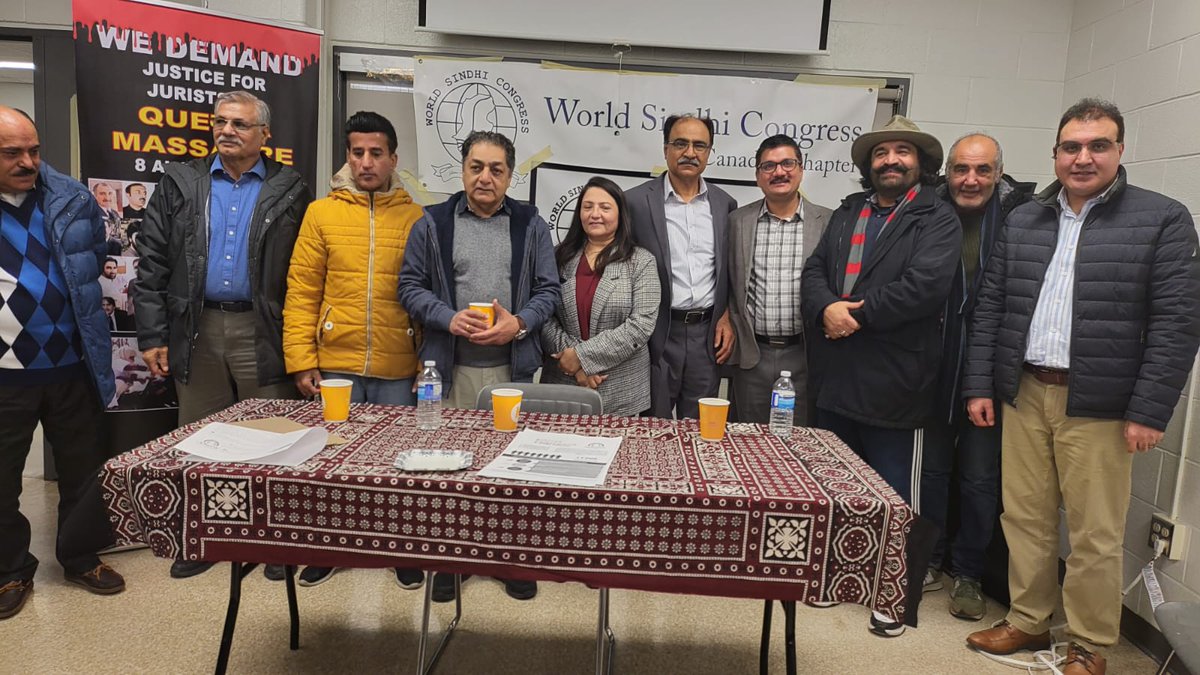 sindhicongress's tweet photo. Today, #WorldSindhiCongress (#WSC) celebrated #InternationalHumanRightsDay in #Toronto in collaboration with #BalochHumanRightsCouncilCanada & #PashtunCouncilCanada.
#Sindh #missingpersonsofsindh https://t.co/rP6yzUinln