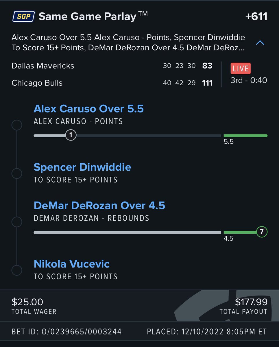 Another play that should be cashed in the 3rd but Ruso got hurt 6min into game 🤦🏾‍♂️ #GamblingTwitter
