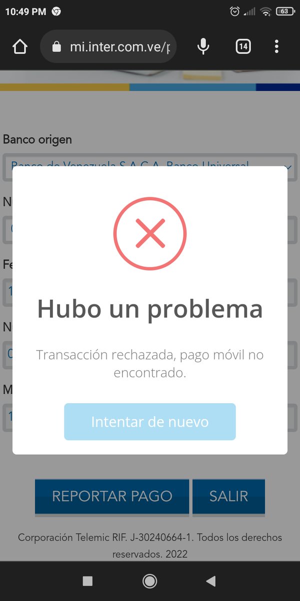 Jmms036's tweet photo. @InterCliente No reconoce el pago móvil a que se deberá ? https://t.co/MyrGuCgynB