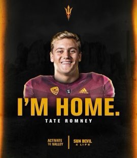 Tate Romney (@tatekromney) on Twitter photo COMMITTED!!! Excited to be a Sun Devil! <a href="/ASUFootball/">Sun Devil Football</a> <a href="/aguanos/">Shaun Aguano π± ππ€π½ππ½</a> <a href="/KennyDillingham/">Coach Dillingham</a> #HometownHero COMMITTED!!! Excited to be a Sun Devil! <a href="/ASUFootball/">Sun Devil Football</a> <a href="/aguanos/">Shaun Aguano π± ππ€π½ππ½</a> <a href="/KennyDillingham/">Coach Dillingham</a> #HometownHero