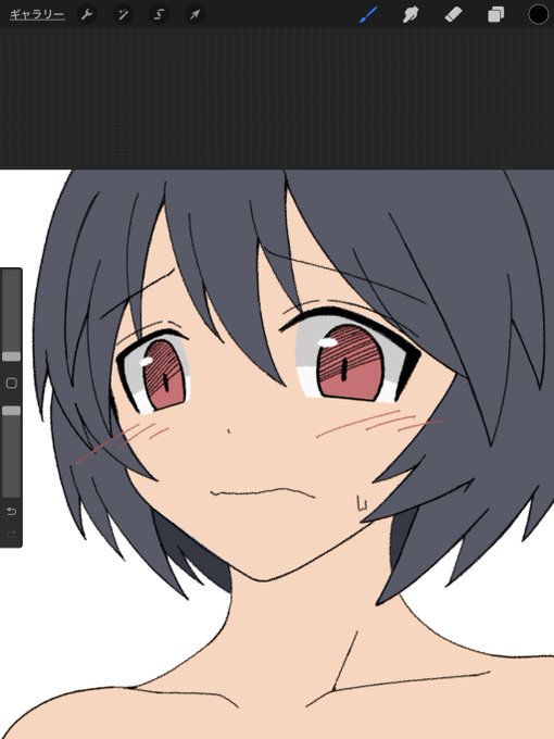 手描き感出すなら目の処理こんなんでもいいかってなってる。 