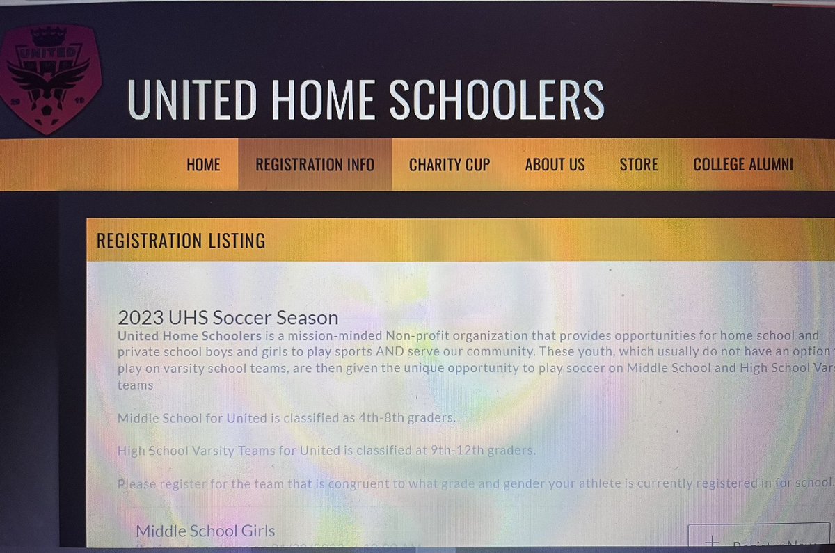 Registration for UHS soccer 2023 season starts now for Middle School and High School soccer players 4th-12th grade (private and home school) in East Metro Atlanta area! - UHS Website Registration Link unitedhomeschoolers.org
