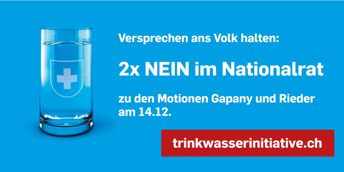 Trinkwasser_ch's tweet photo. Am 14.12. braucht es ein #2xNein vom Nationalrat zu den umwelt- und klimaschädigenden Motionen Gapany & Rieder. Für die direkte Demokratie, für sauberes #Trinkwasser, für die #Biodiversität und für unsere #Ernährungssicherheit. #Gülle #Ammoniak https://t.co/ch3ZbK40SU