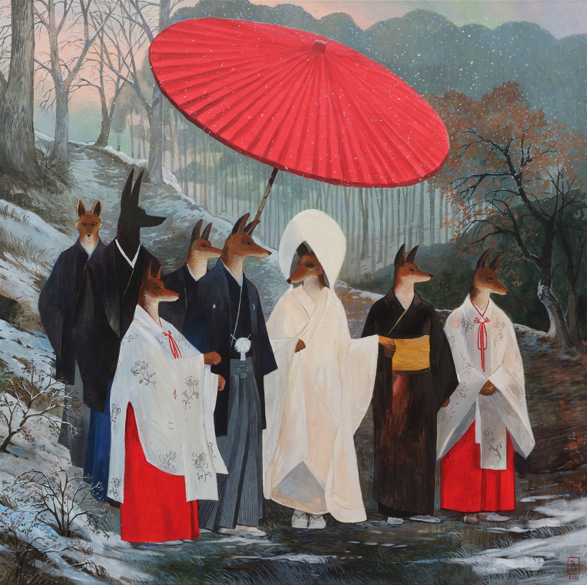 Joanna Karpowicz on Twitter: "&ldquo;Fox wedding I&rdquo;, 2022, 90 x 90 cm