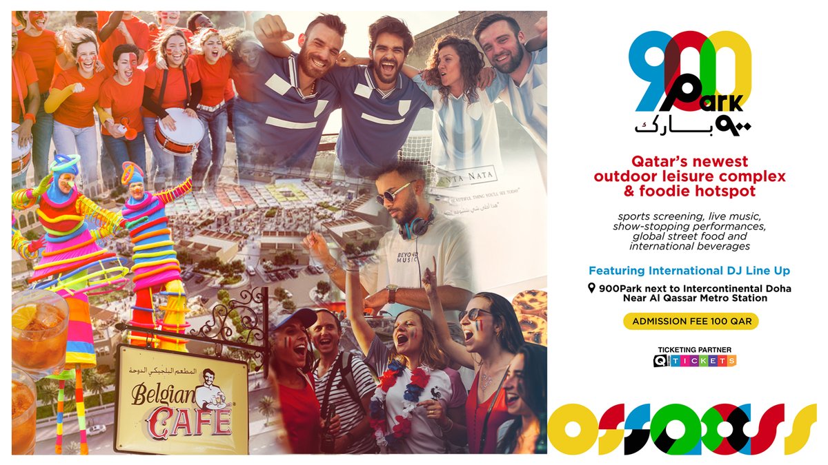 QticketsLIVE's tweet photo. Enjoy a variety of cuisines, entertainment zones, gaming suites, DJs and live @FIFAWorldCup screenings at 900 Park Doha.
Bookings & Details at https://t.co/0j9blfK978
#900Park #FIFAFanZone #FIFAMatchesLiveScreening #FIFAWorldCupQatar2022 #FoodnBeverageDistrict #QTickets https://t.co/zI4F8AwUkx