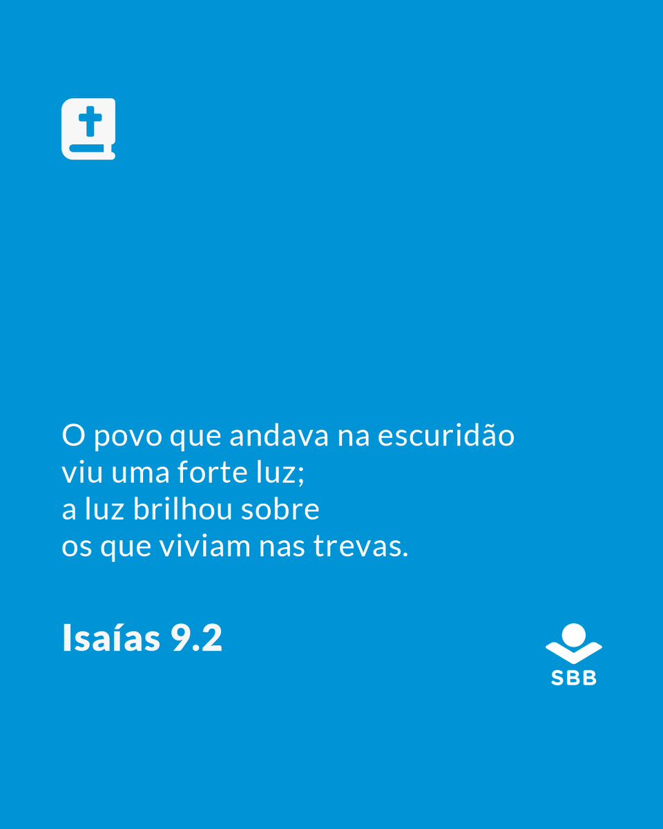 __SBB's tweet photo. Jesus é a luz que brilha na escuridão.
“O povo que andava na escuridão
viu uma forte luz;
a luz brilhou sobre
os que viviam nas trevas.”
📖 Isaías 9.2
Compartilhe Jesus com alguém que precisa ser salvo.
#leiaabíblia #bíbliaNTLH #seguindoJesus #Jesuséluz #filhodohomem https://t.co/zgeoFqb1dC