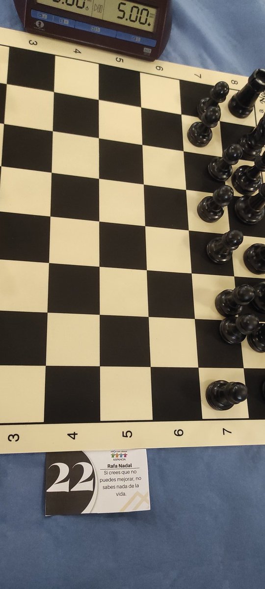 En el tablero 22, será casualidad que esté en este tablero de ajedrez del torneo <a href="/MuevePorASPANOA/">Ajedrez ASPANOA</a> dedicado a <a href="/aspanoa/">Aspanoa</a> y que celebramos en el <a href="/EM_ElOlivar/">Estadio Miralbueno El Olivar</a> 
<a href="/RafaelNadal/">Rafa Nadal</a>