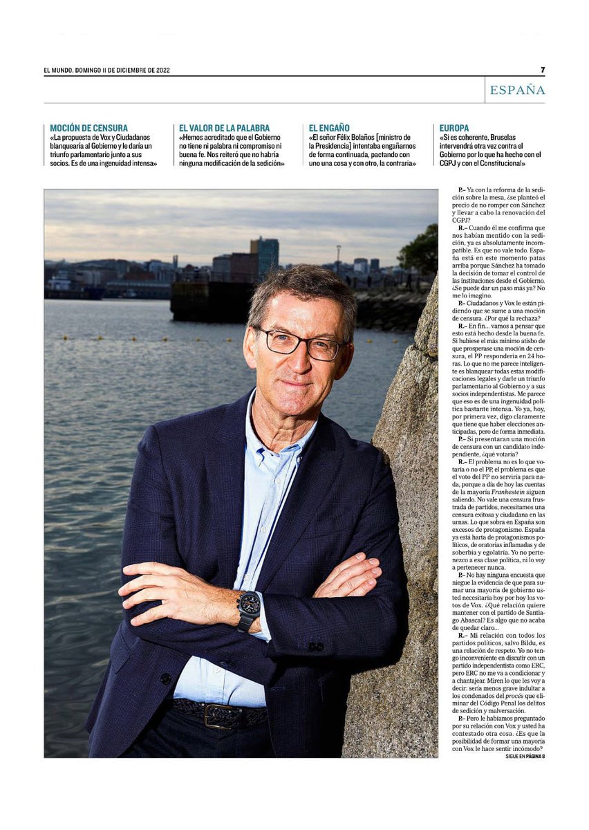 jmlabradorr's tweet photo. 🗣@NunezFeijoo: “Lo que Sánchez ha hecho en el último mes lo deslegitima como presidente”
👉España necesita elecciones ya para terminar con esta deriva autoritaria de Pedro Sánchez.
📰 Entrevista en @elmundoes https://t.co/3R0dsTOnPt