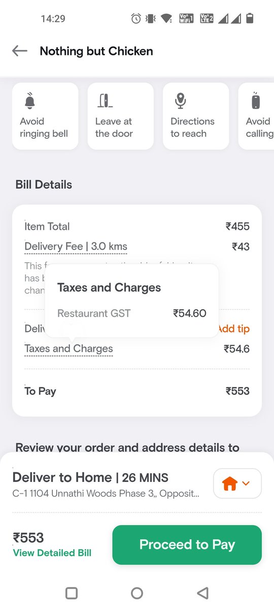 pushkhem6's tweet photo. Nice to see How Swiggy earns money from customers in the name of Govt. Taxes. Same order value but showing double Govt. Taxes charged by Swiggy. Delivery charges are okay considering the travel distance.
@ConsumercourtO1 @Swiggy @SwiggyCares @consumercourtin @consumerforum_ https://t.co/jMwqgDd5Yq