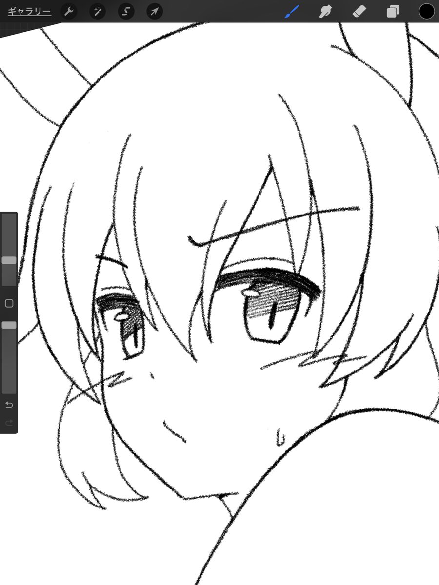 今日のモハさんしかり、いつもと違うペン使ってるけど結構しっくりきてる。
強いて言えば筆圧強めても先の太さが変わらないのがメリハリ出しづらくて違和感感じるけど、
元のラフの線活かすなら大いに有りかもしれない。 