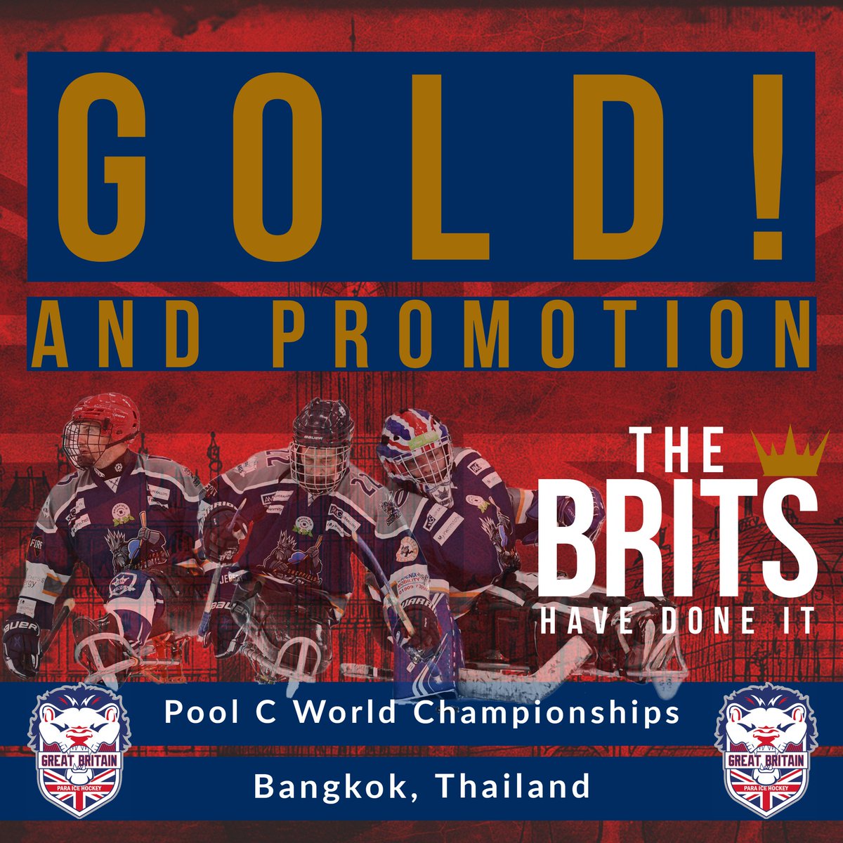 🇬🇧 THEY'VE DONE IT! 🇬🇧

GB WIN GOLD 🏅 AND PROMOTION 🏆 

FINAL SCORE: 🇬🇧 6 - 0 🇰🇿

CONGRATULATIONS TO EVERYONE INVOLVED! WE'RE SO PROUD OF YOU! 🇬🇧

#Bangkok2022 #CPool

#HailToTheKings 👑 
#SheffieldSteelkings #ParaIceHockey #HockeyIsForEveryone
#TeamGB #GB #GBPIH