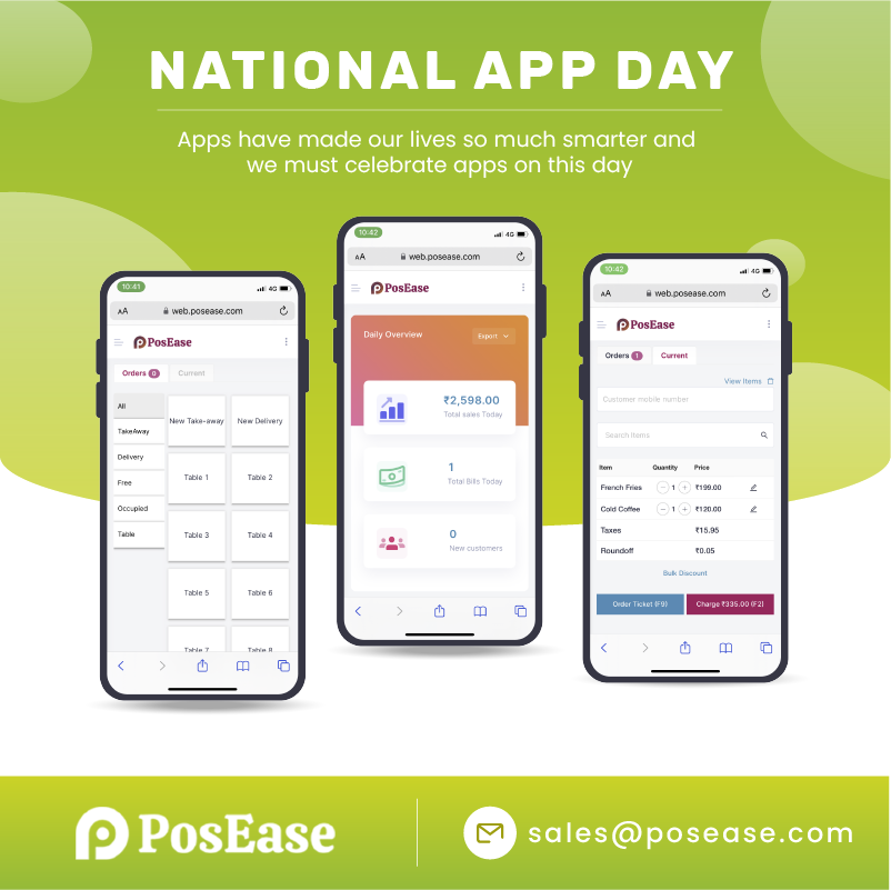 PosEase's tweet photo. Celebrating #NationalAppDay with our PosEase app!
 
Automate your kitchen operations, manage your restaurant business efficiently for any outlets, and boost profits!

#billingsoftware #restaurantbillingsoftware #possoftware #POS #restaurantmanagementsoftware #posease #india https://t.co/mLIMUTI7Fz