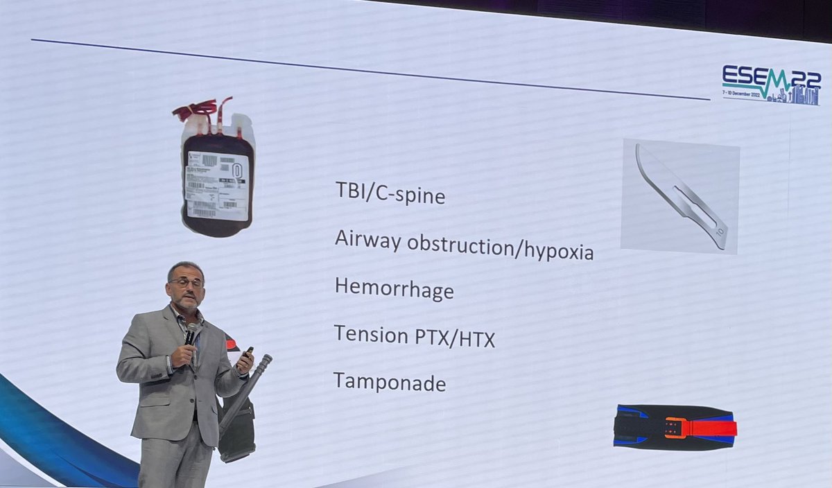 NisreenMaghraby's tweet photo. Day 3: Session 9 @UAE_ESEM
Track: Trauma
Traumatic cardiac arrest: an update on the beast
Dr.Joe Nemeth
Causes of Traumatic arrest & Medical arrest in the context of trauma ..
#ESEM22
#esemconference #esem2022 https://t.co/NlXLdLIh9A