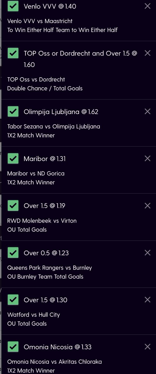 Rovert T. on Twitter "Booking code M3GK9 Afternoon matches...."