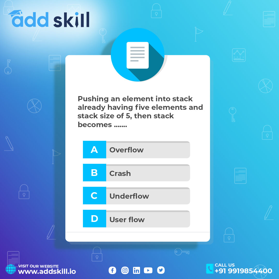 add_skill's tweet photo. Time to test your programming knowledge.

Comment the right answer below👇
.
.
.
#addskill #TechQuiz #codingquiz #coding #fullstackdeveloper #frontenddeveloper #backenddeveloper #developer #developerlife #codingchallenge #frontenddevelopment #backenddevelopment #codingisfun https://t.co/fkvfo4Ewin