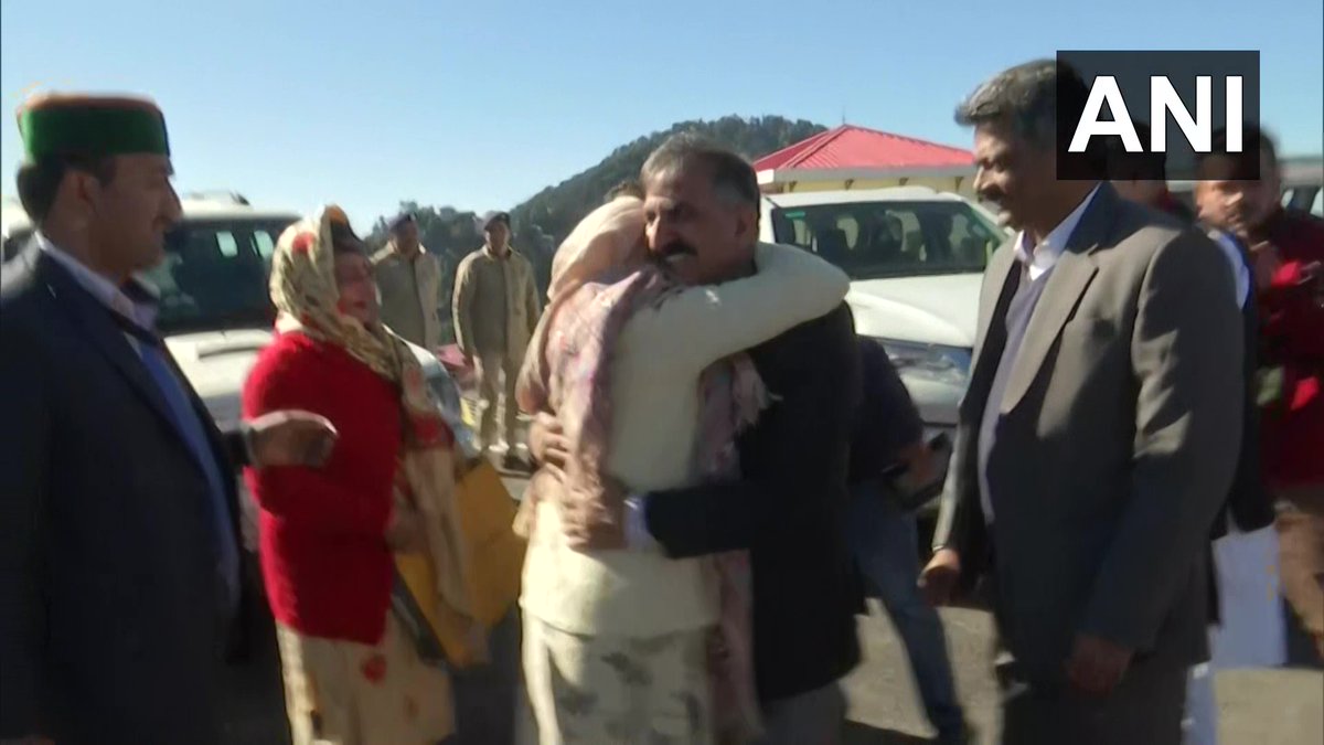ANI's tweet photo. Himachal Pradesh CM designate Sukhwinder Singh Sukhu receives his mother Sansar Devi at Sanjauli helipad, ahead of his swearing-in ceremony in Shimla today

He has been a 'Sewadar', he should serve the people of the state, she says. https://t.co/TCLsPsE1s0