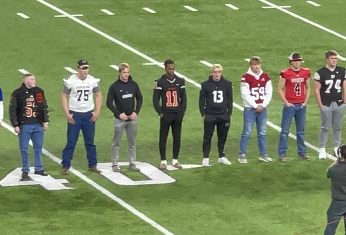 The 50th MN All Star 🏈 Game… 
Jonah Vierstraete - #8 South Team - with Coach Terry Bahlmann
Chidi Nwakama - All State Academic Team 
South 29 - North 0 <a href="/tbahlmann65/">Terry Bahlmann</a>  <a href="/JVierstraete1/">Jonah Vierstraete</a> <a href="/CNwakama3/">Chidi Nwakama</a>