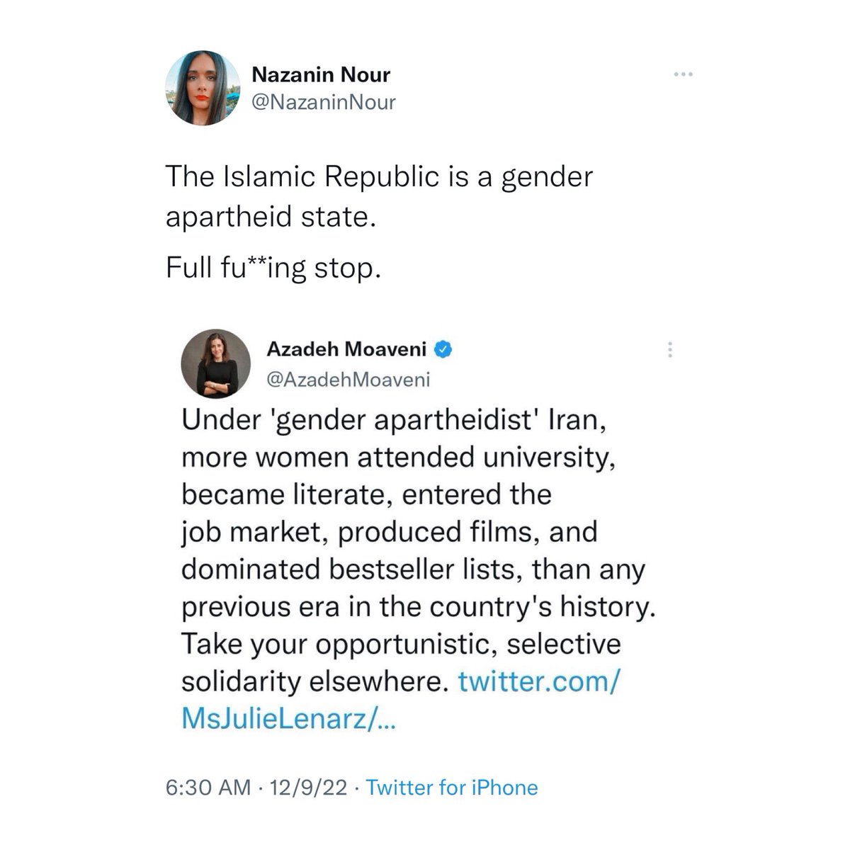 NazaninNour's tweet image. Was it something I said?