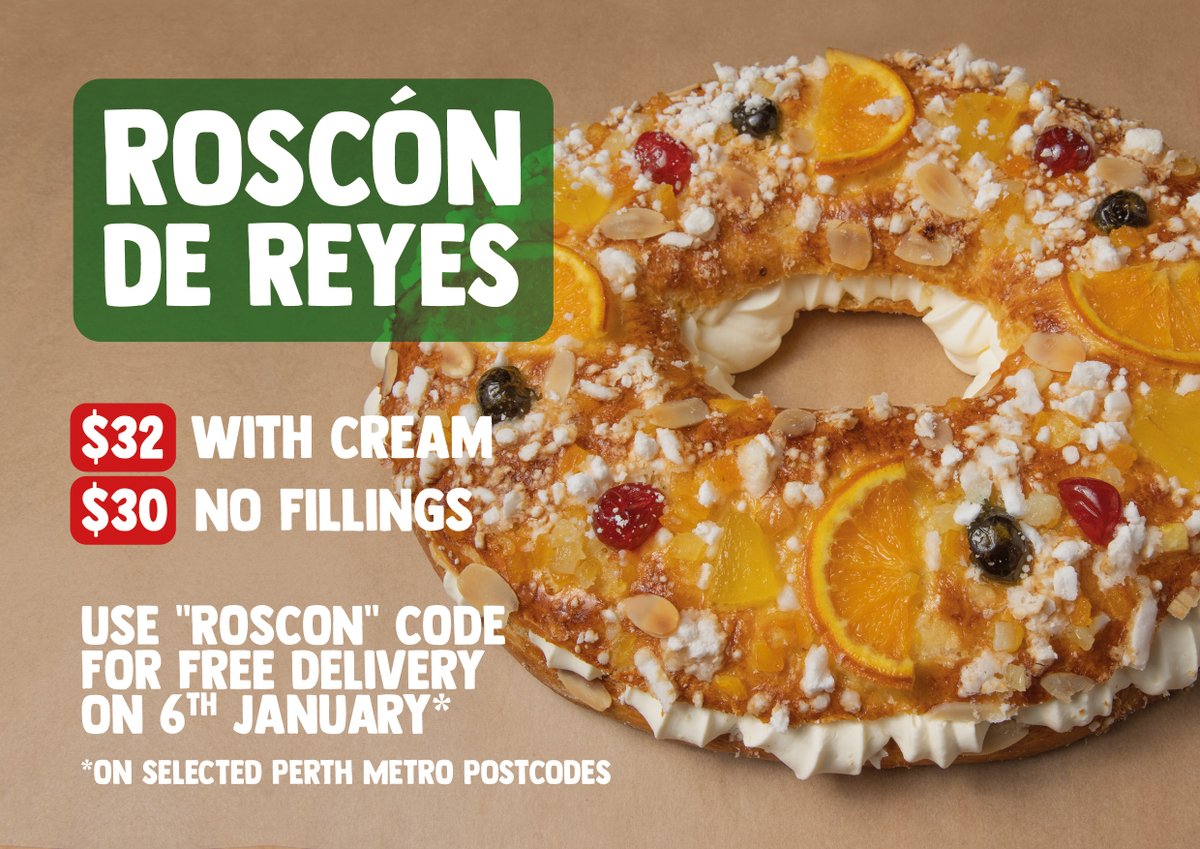 Order your #Roscón de #Reyes for #Christmas, a #Spanish delight! Use the coupon ROSCON and get #free delivery on 6th of January. spanish-tapas.com.au/product/roscon…
