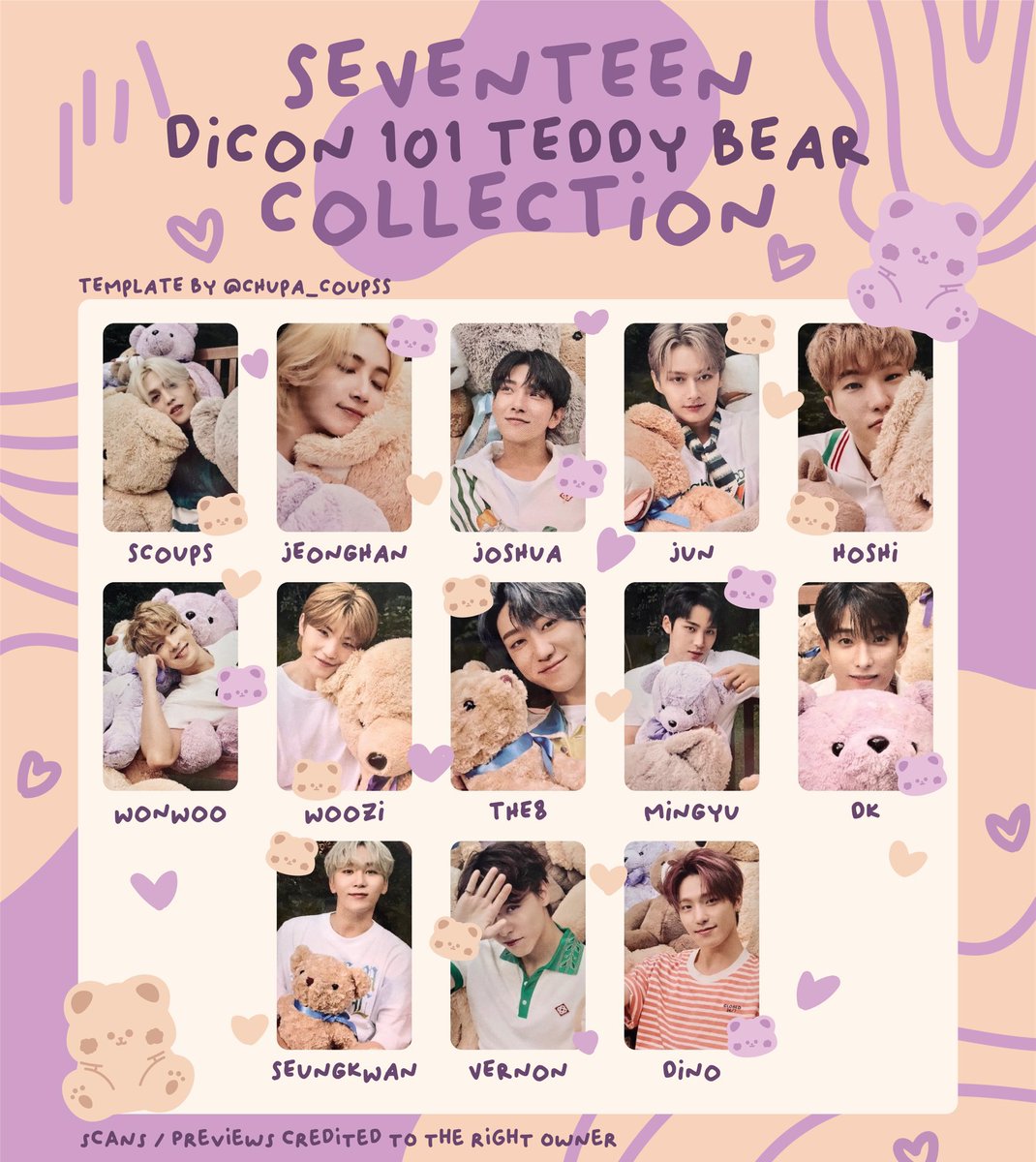 asterwhims's tweet photo. :¨·.·¨:
`·.#whimsneeds
𓂋 wtb lfs ph seventeen dicon pcs
𓂋 no to op
𓂋 pref all pcs from one seller
𓂋 ignore = not interested
dm or reply your offers ! ☻
⌗ seventeen 101 dicon teddy bear photocard https://t.co/tmULBwi7om