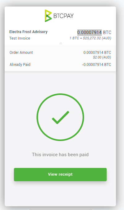 electra_frost's tweet photo. Today I setup @BtcpayServer and a lighting node for my firm. I said I'd offer crypto #accounting &amp; #tax advice again but only for clients paying #Bitcoin  and if we process it ourselves. Test invoices work. So https://t.co/BLwoTSZ5rB is open for sovereign business &amp; updating site https://t.co/TKsLVaDHoT