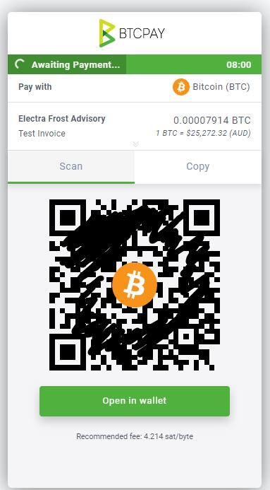 electra_frost's tweet photo. Today I setup @BtcpayServer and a lighting node for my firm. I said I'd offer crypto #accounting &amp; #tax advice again but only for clients paying #Bitcoin  and if we process it ourselves. Test invoices work. So https://t.co/BLwoTSZ5rB is open for sovereign business &amp; updating site https://t.co/TKsLVaDHoT