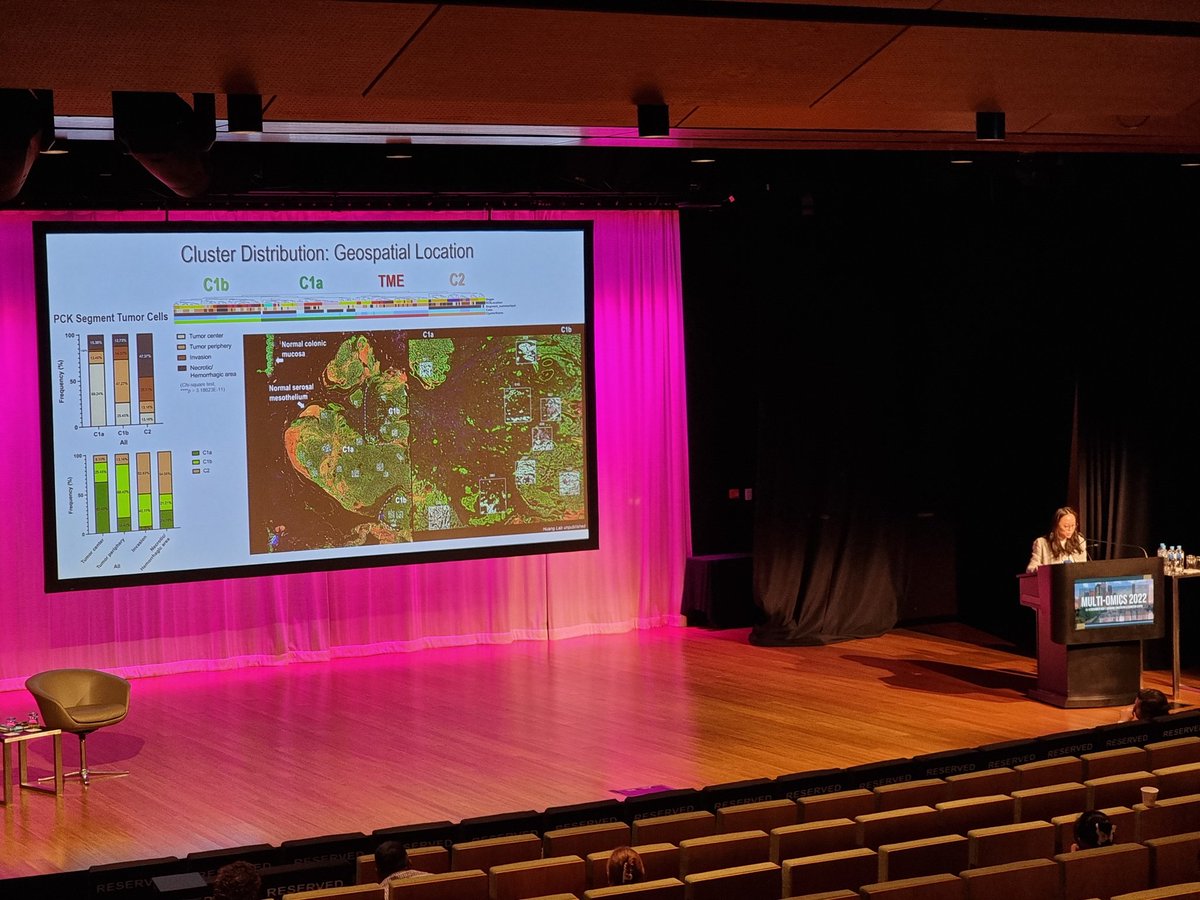 Dr Ruby Huang presenting her data on intra-tumoral heterogeneity in Ovarian Clear Cell Carcinoma using @nanostringtech's nCounter PanCancer Panel and GeoMx DSP

Fun fact: Ruby worked on the nCounter Epithelial to mesenchymal transition panel!

#spatialbiology <a href="/MULTI_OMICS2022/">MULTI-OMICS 2022</a>