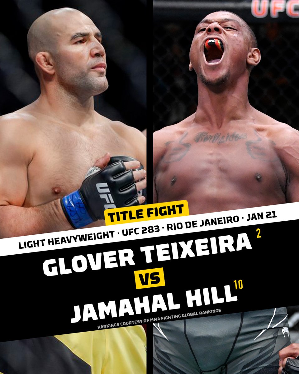 Dana White announced Glover Teixeira and Jamahal Hill will fight for the vacant light heavyweight title at UFC 283 🏆 📰 bit.ly/TeixeiraHill