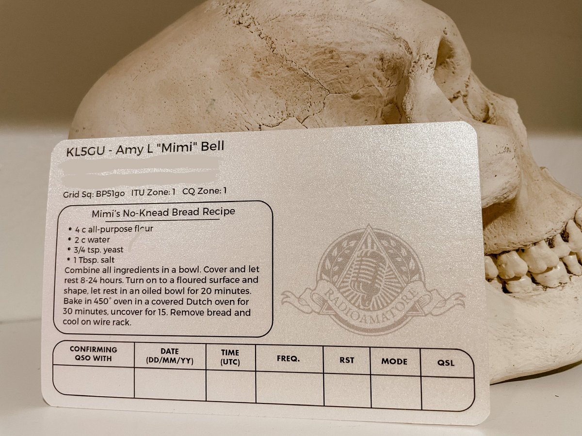 Sending out some QSL cards and other Christmas mail soon. Thanks <a href="/WI9LL_Will/">WI9LL - Will</a> for the awesome QSL card design! (On the reverse side is my no-knead bread recipe 🍞😎)