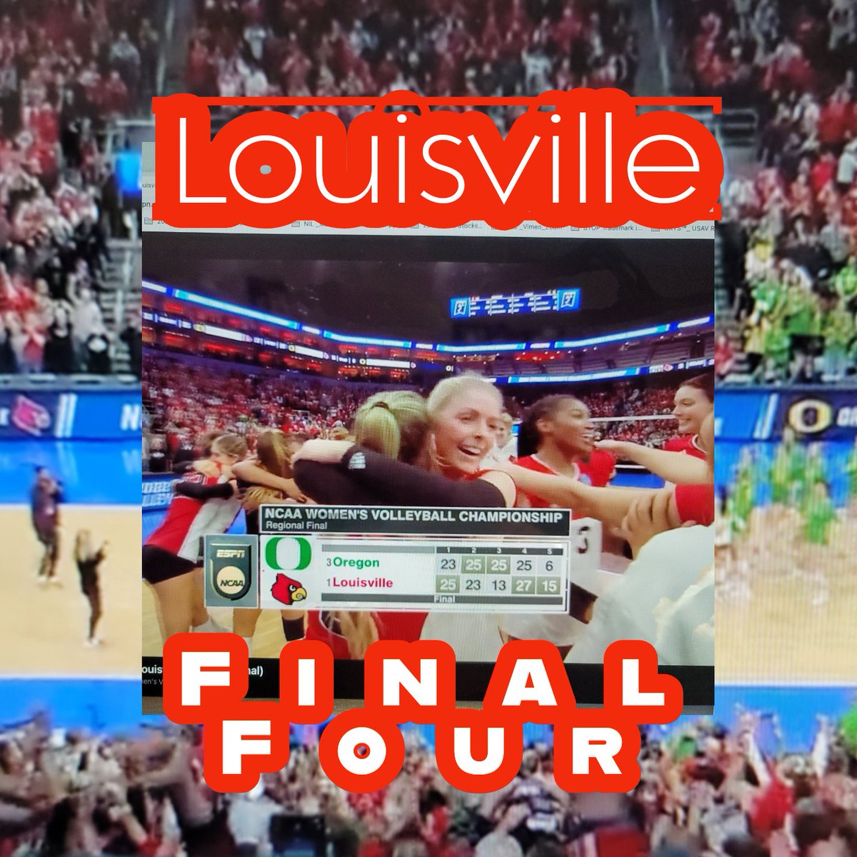 Two women in the FINAL FOUR...TITLE IX here we go..congratulations Louisville Volleyball and <a href="/USDvolleyball/">San Diego Volleyball</a>