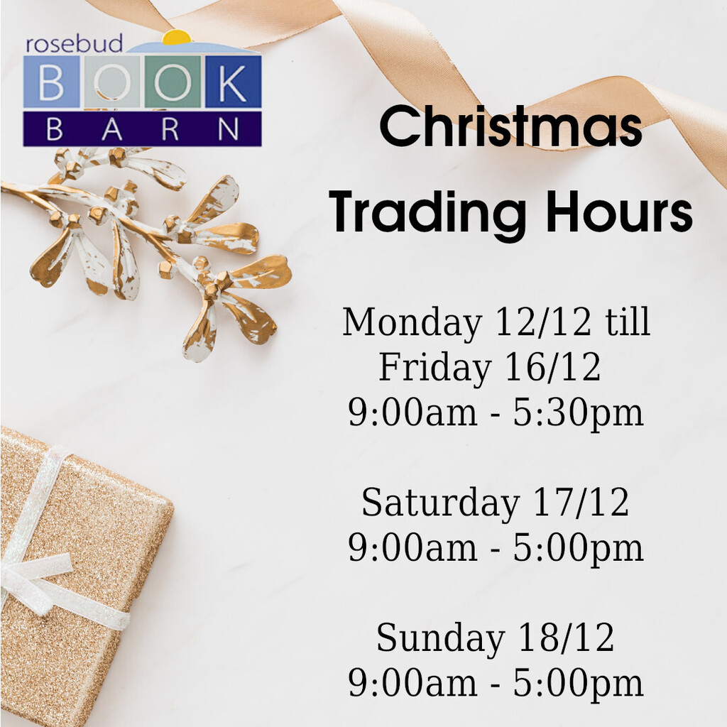 RosebudBookBarn's tweet photo. This weeks extended opening hours
.
.
.
.
 #xmasbooks #xmas2022 #christmas2022 #christmastrading #xmas #xmasgifts #christmas  #rosebud #bookworm #welovebooks #morningtonpeninsula #books #bookstagram #booksofinstagram #supportlocal #rosebudbookbarn #bookb… https://t.co/I62dRf5Ur2 https://t.co/Mx7PeDa9qw