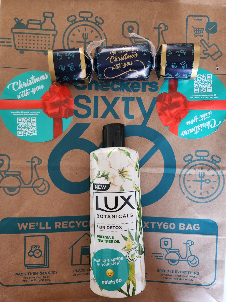 Shout out to Checkers Sixty-60. <a href="/Sixty60_Tweets/">Checkers Sixty60</a> a small Christmas gift with your delivery. You guys rock!
#sixty60 #ChristmasGift