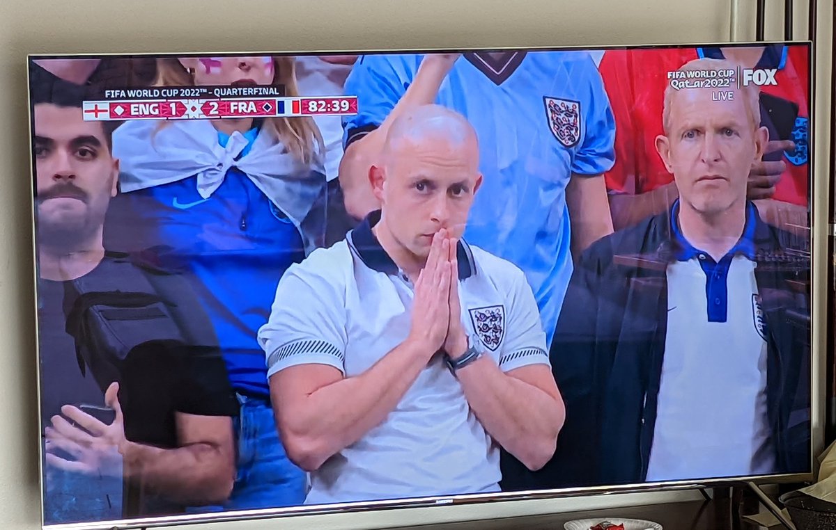 oamin33's tweet photo. @michaelbatnick looks devastated being an England fan. Looks like it's not coming home. @awealthofcs you need to cheer him up. #FIFAWorldCup    #Qatar2022 https://t.co/MQub5pujng