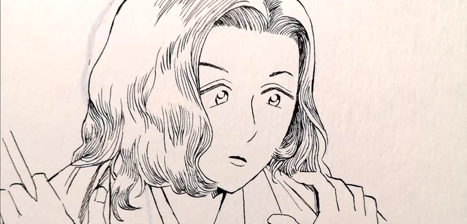 髪の描きかたにぶ～けの影響が出ている 
